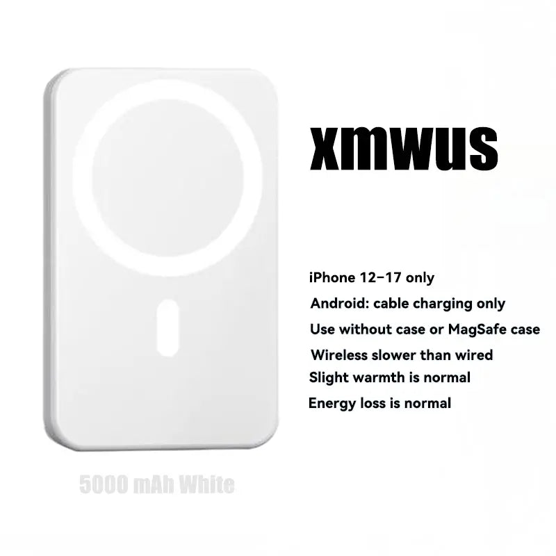 5000Mah Magnetic Wireless Power Bank for Iphone 12-17 Series, Portable Charger Compatible with Magsafe Cases, Back to School Essentials