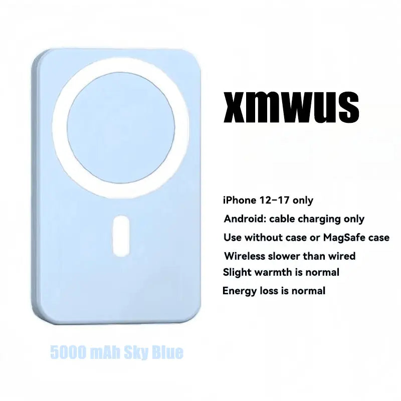 5000Mah Magnetic Wireless Power Bank for Iphone 12-17 Series, Portable Charger Compatible with Magsafe Cases, Back to School Essentials