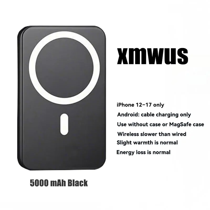 5000Mah Magnetic Wireless Power Bank for Iphone 12-17 Series, Portable Charger Compatible with Magsafe Cases, Back to School Essentials